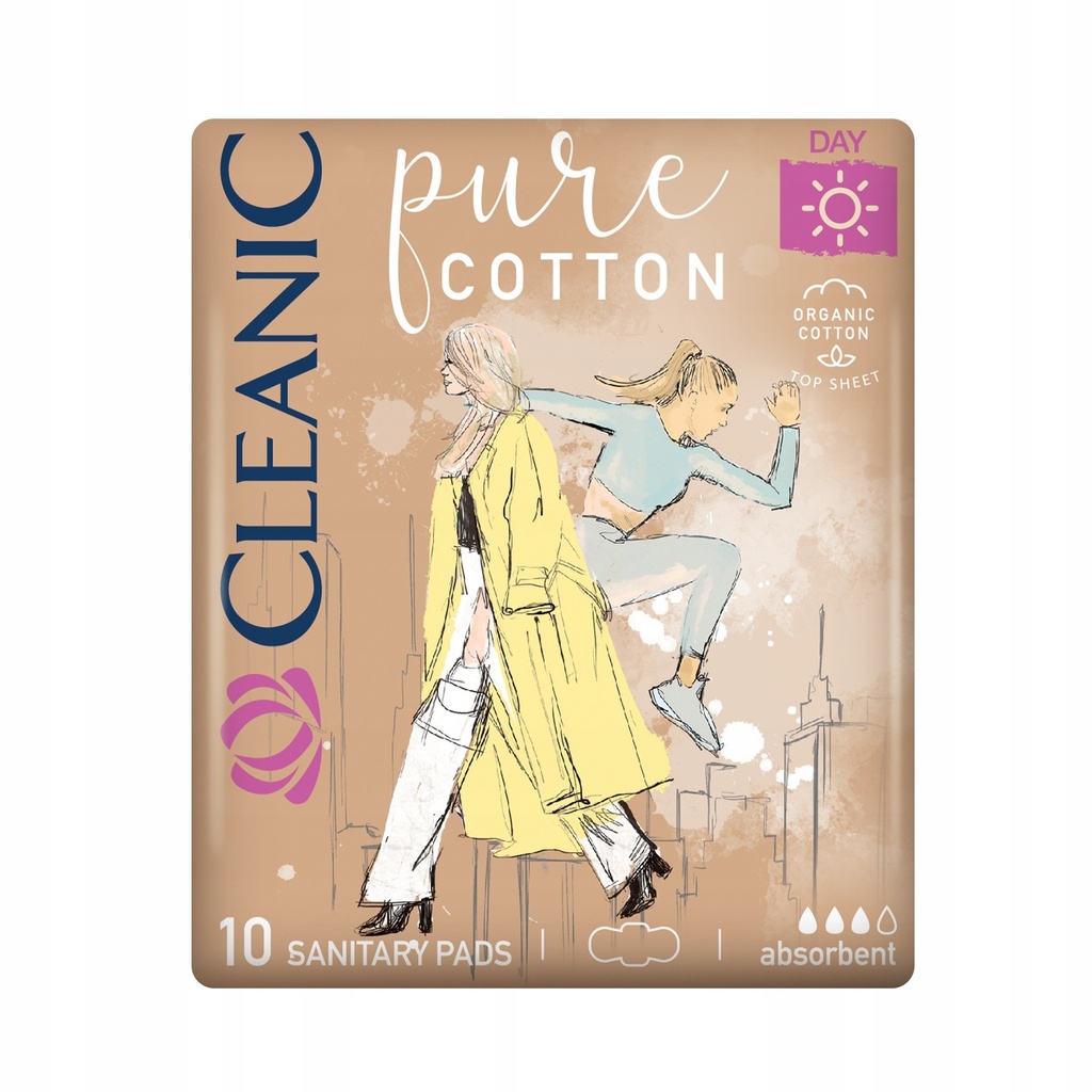 Cleanic Pure Cotton Daily Pads 10 Pieces