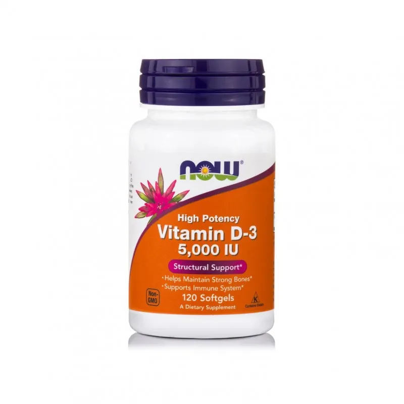 NOW Foods Vitamin D3 5000 IU Softgels, 30's