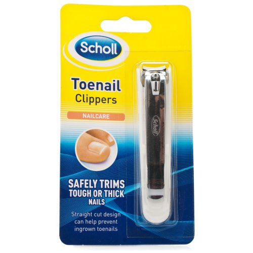 Nailcare Toenail Clippers - Fingernail and Toenail Clippers by Scholl to Safetly Trim Tough or Thick Nails