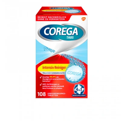 Corega Intensive Cleaning Tabs for Removable Dentures 108 Tablets