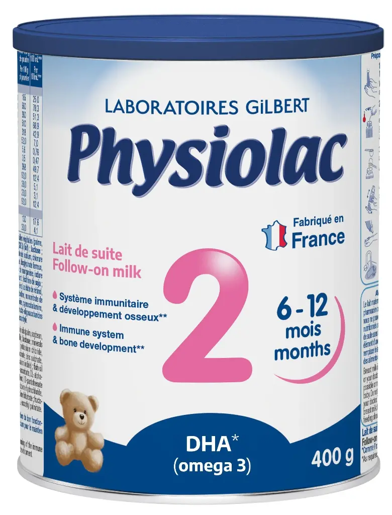 Adapted infant milk Physiolac - 2, 6-12 m, 400 g