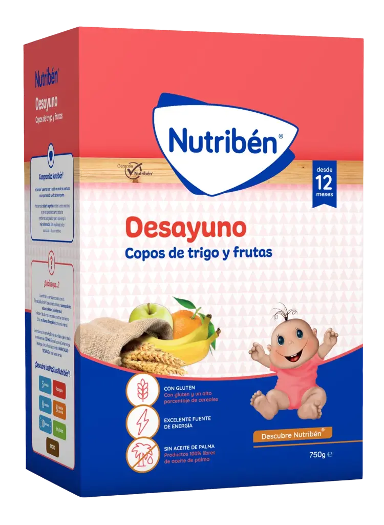 Nutribén.Breakfast flakes of wheat and fruits:for Babies a depart of 1 year