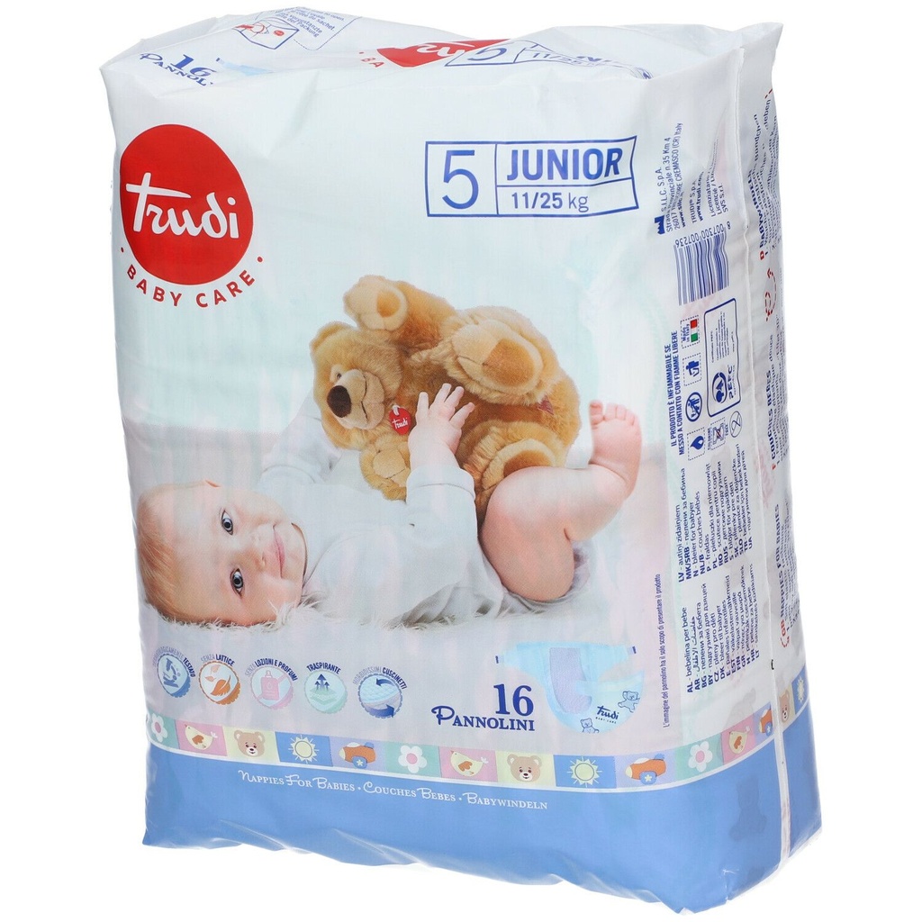 Trudi Baby Care - Junior Diapers Size 5 11/25Kg, 16 diapers