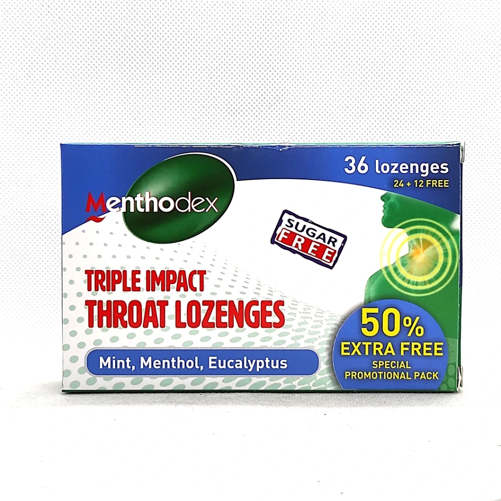 Menthodex Sugar Free Throat Lozenges Mint Menthol & Eucalyptus 36 lozenges