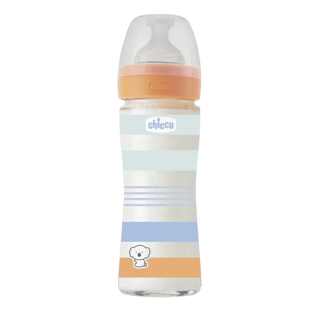 Bottle baby glass Well-being silicone 240 ml Chicco