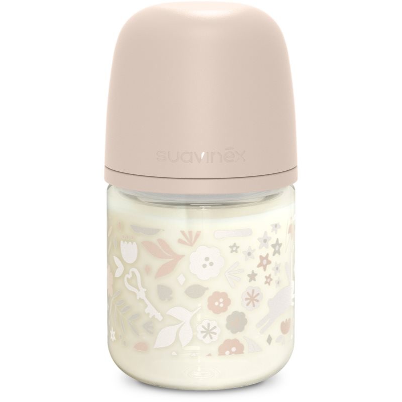 Suavinex Wonderland SX Pro Physiological Anti-Colic Glass Baby Bottle S Slow Flow 0 M+ Liberty Pink 120 Ml