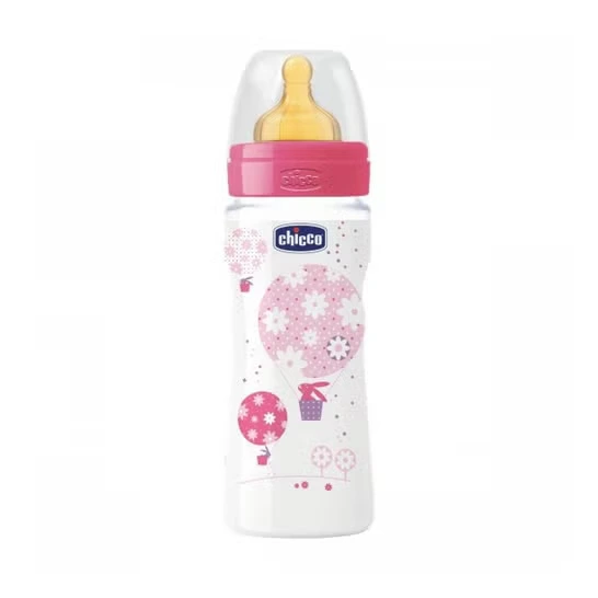 Chicco Zuigfles Glas/siliconen Roze 250 Ml (2m+)