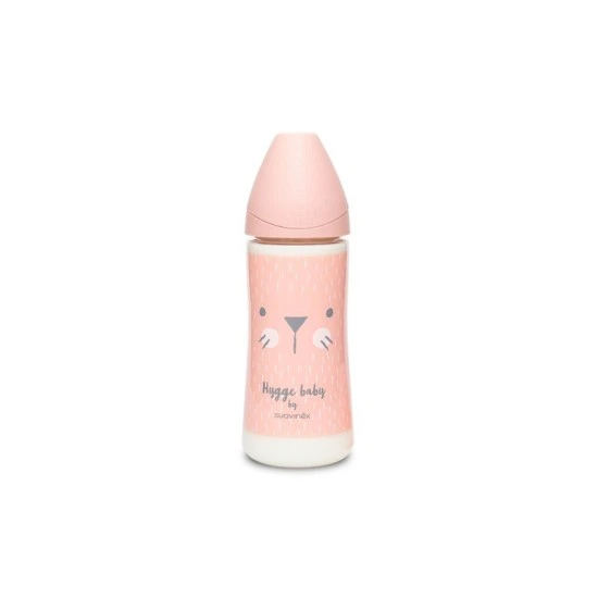 Suavinex Biberón Premium Silicone Tetina Redonda +4m Rosa 360 Ml