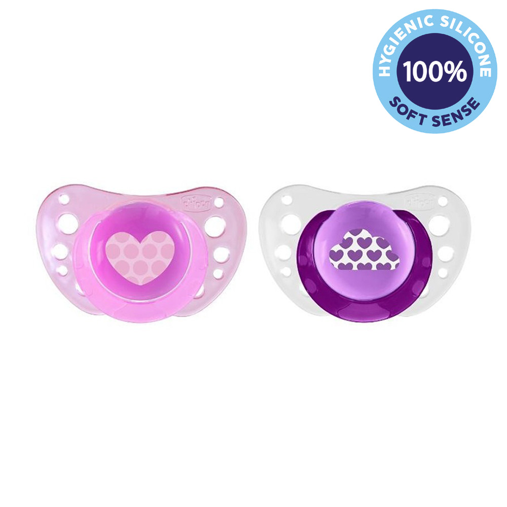 Chicco Physio Air Silicone Girl Dummy 6-16 M 2 Pc