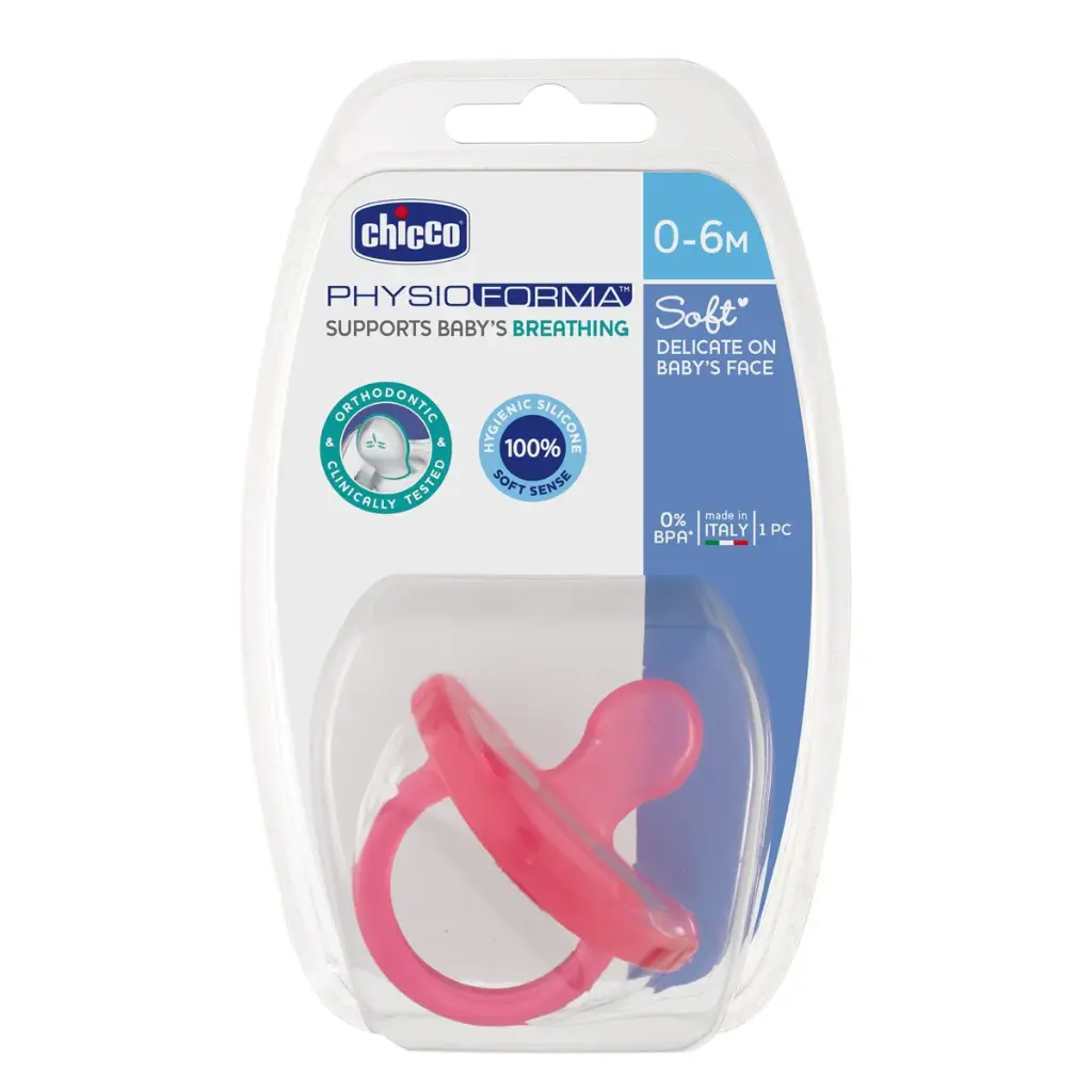 Chicco Physio Soft Pacifier Silicone Rose 0-6m+ 1 Units