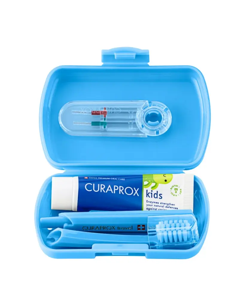 CURAPROX KIDS TRAVEL SET 6-12 VJET Blue