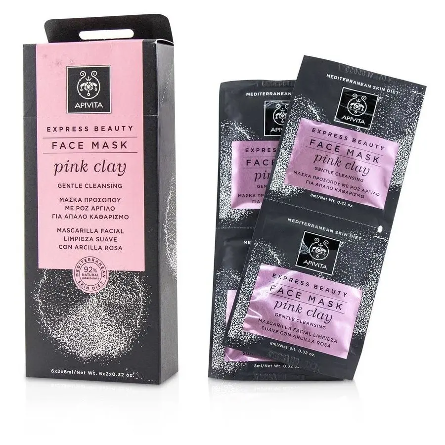 Apivita Express Beauty Face Mask with Pink Clay (Gentle Cleansing) 6x(2x8ml)