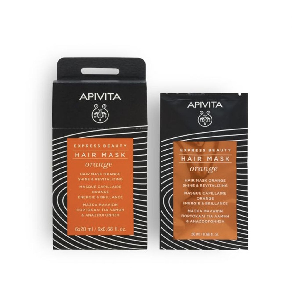 Apivita Express Beauty Hair Mask Orange Shine & Revitalizing 6x20ml