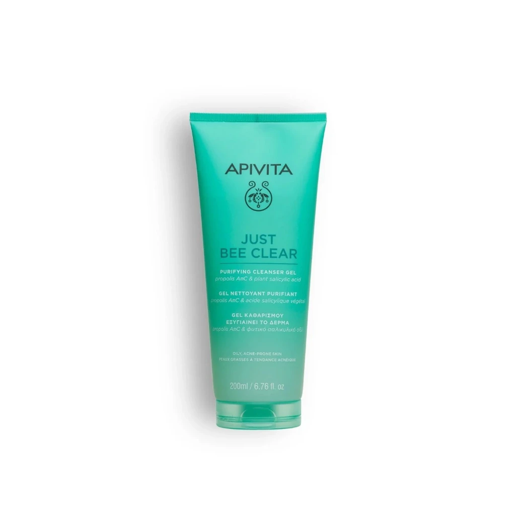 Apivita Just Bee Clear Purifying Cleanser Gel Facial Cleanser to Treat Acne 200 Ml