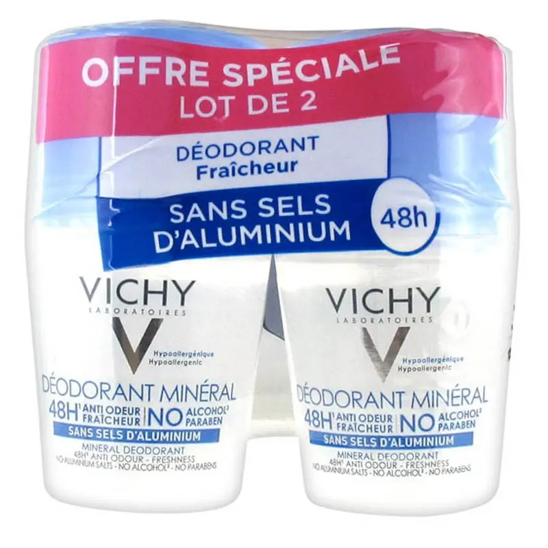 Vichy 48 Hour Roll-on Deodorant for Sensitive and Irritated Skin 2 X 50 Ml