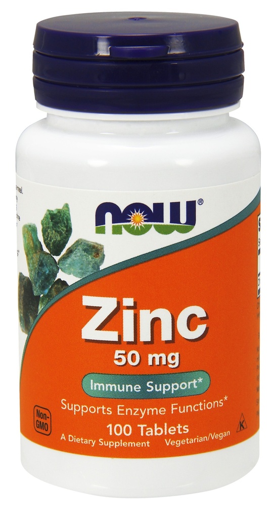 NOW Foods Zinc Vitamin | 50 Mg | 100 Tabs | Prostate Health
