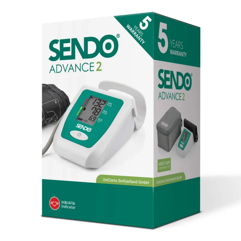 Monitor De Tensiune Arteriala Sendo Advance 2, Memorie, Detecteaza Aritmia, Manseta 22-32 Cm, Alb/verde