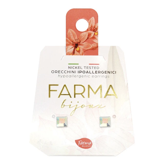 Farma Bijoux Sub-leximegic Earrings Square 4mm