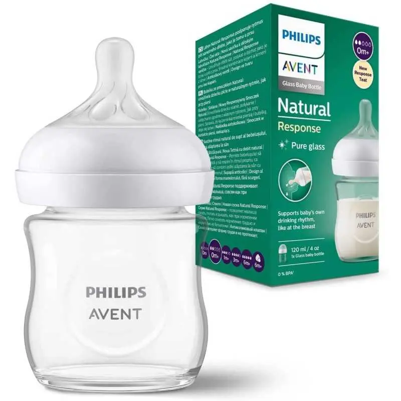 Philips Avent Natural Response Glass Bottle 0 Month+ 120 Ml
