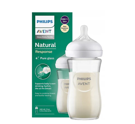 Philips Avent Natural Response Glass SCY933/01 Baby Bottle 1 M+ 240 Ml