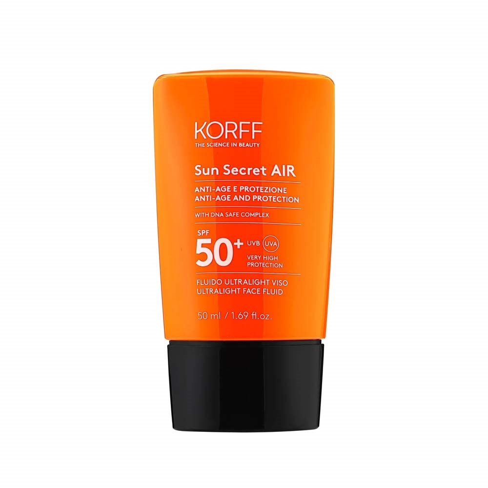 Korff Sun Secret - AIR Fluido Ultralight Viso SPF50+ Protettivo Anti-Age, 50ml