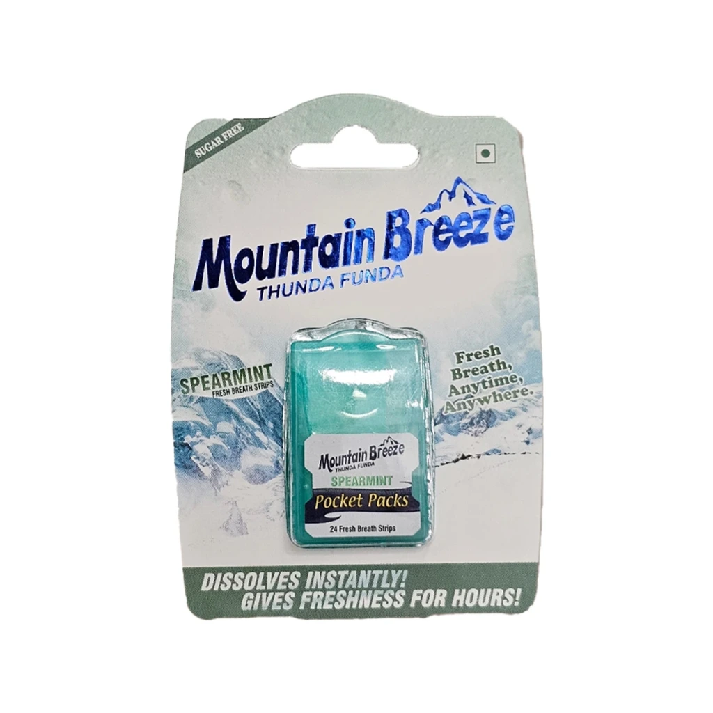 Mountain Breeze Sugar-Free Spearmint Fresh Breath Strips 1pc