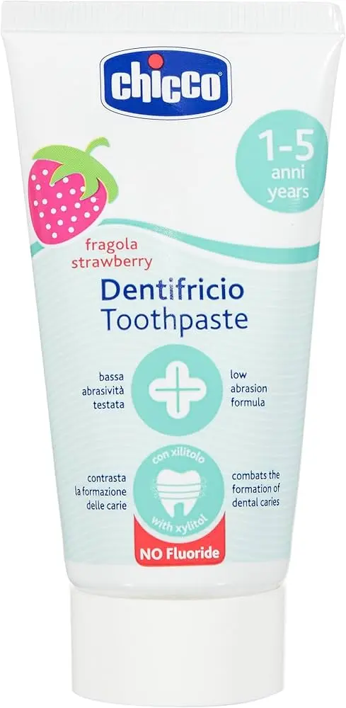 Chicco, Strawberry Toothpaste With Fluoride 50ml For Children 1-5 Years
