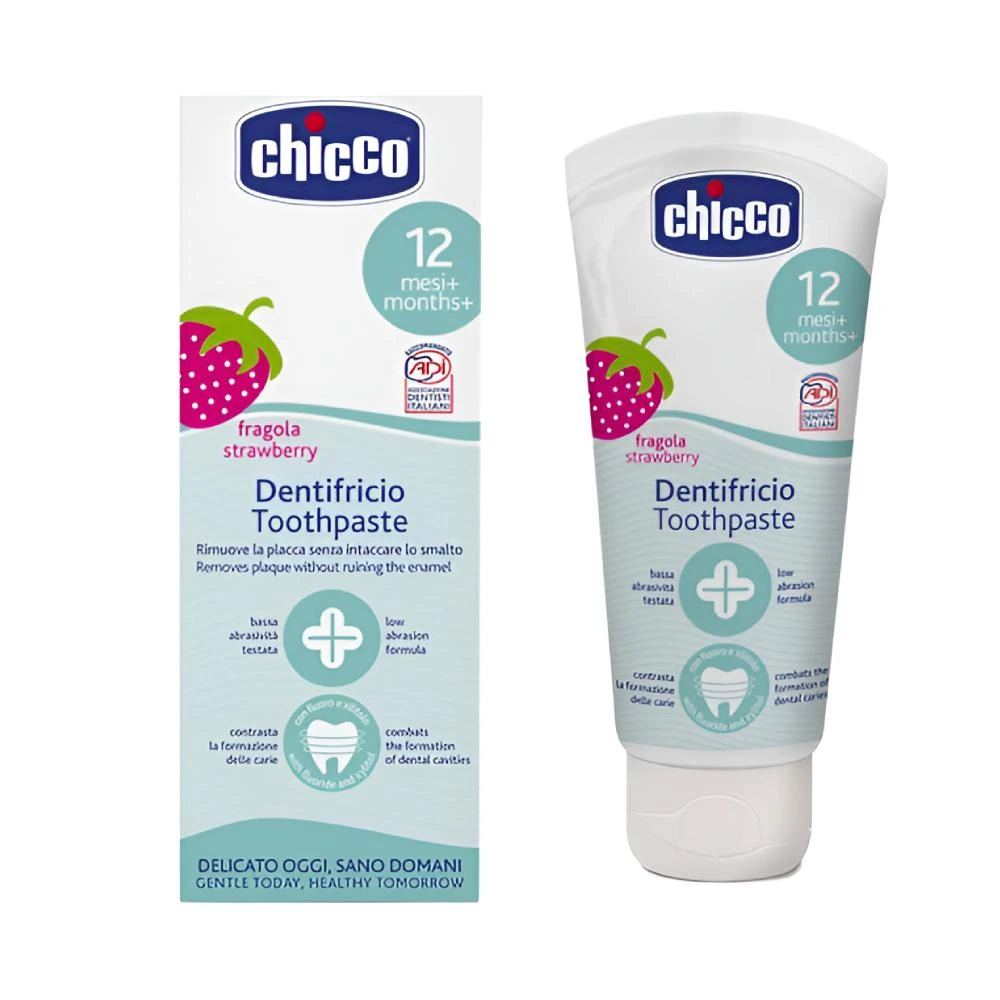 Chicco, Strawberry Toothpaste With Fluoride 50ml For Children 1-5 Years