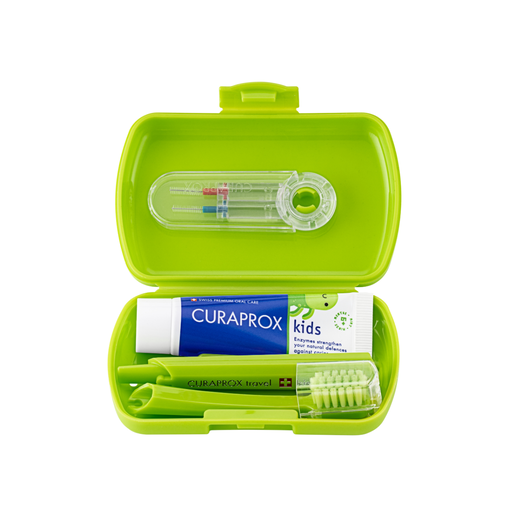 CURAPROX KIDS TRAVEL SET 6-12 VJET Jeshile