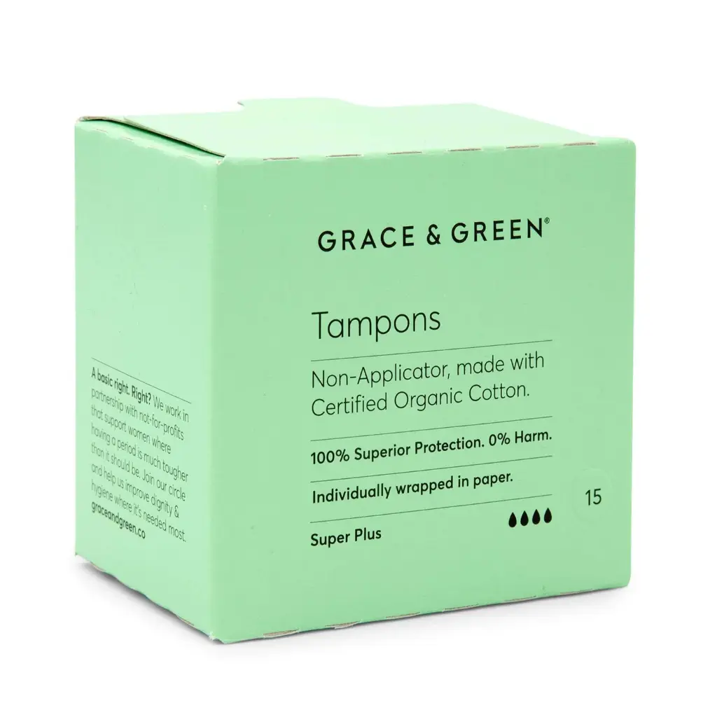 Grace & Green - Tampons Super Plus Non Applicator 15pcs