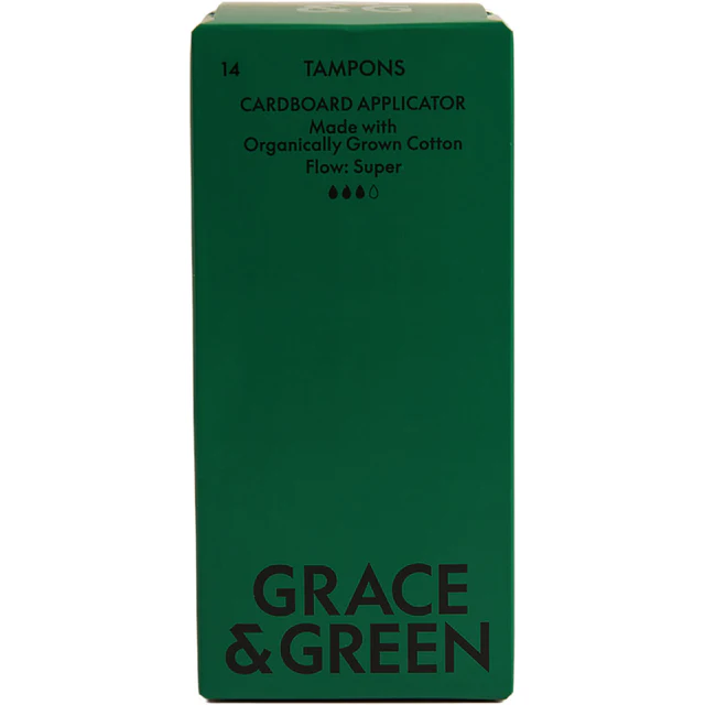 Grace & Green Organic Cotton Applicator Tampons | Super  14 pack