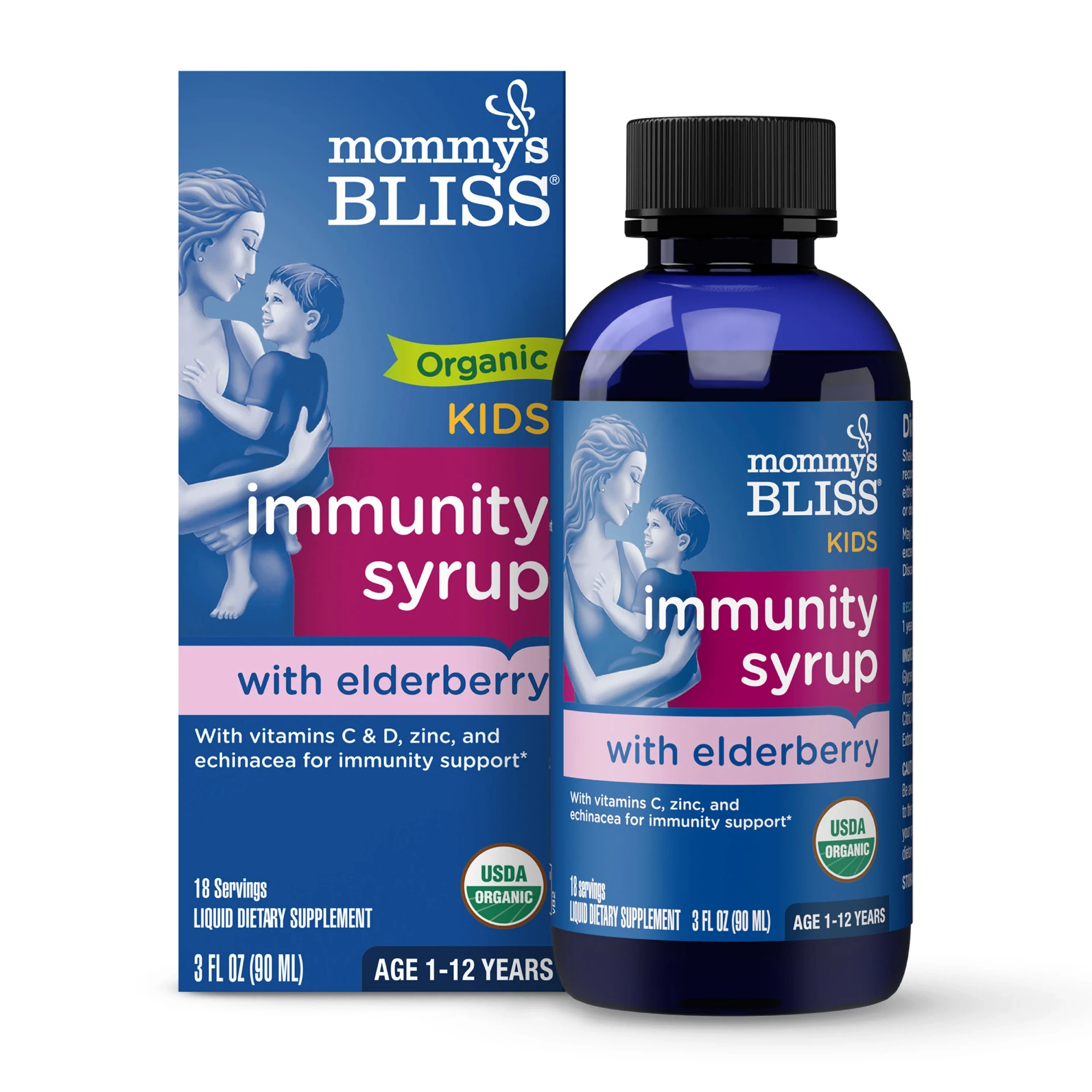 Mommy's Bliss, Kids Organic Immunity Syrup, Kids 1-12 Yrs, 3 Fl Oz (90 Ml)