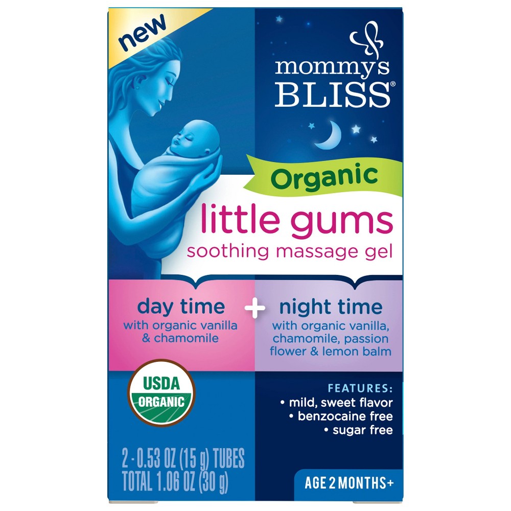 Mommy's Bliss Organic Little Gums Organic Soothing Massage Gel, 2 CT