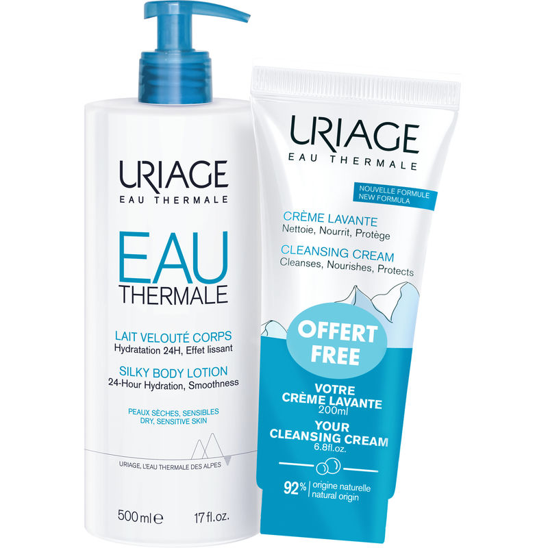 Uriage Silky Body Lotion 500 Ml and Cleansing Cream 200 Ml Duo 1.0 Set