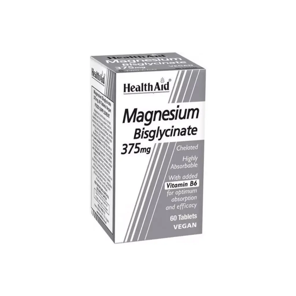 Health Aid Magnesium Bisglycinate, 60 Vegan Tablets