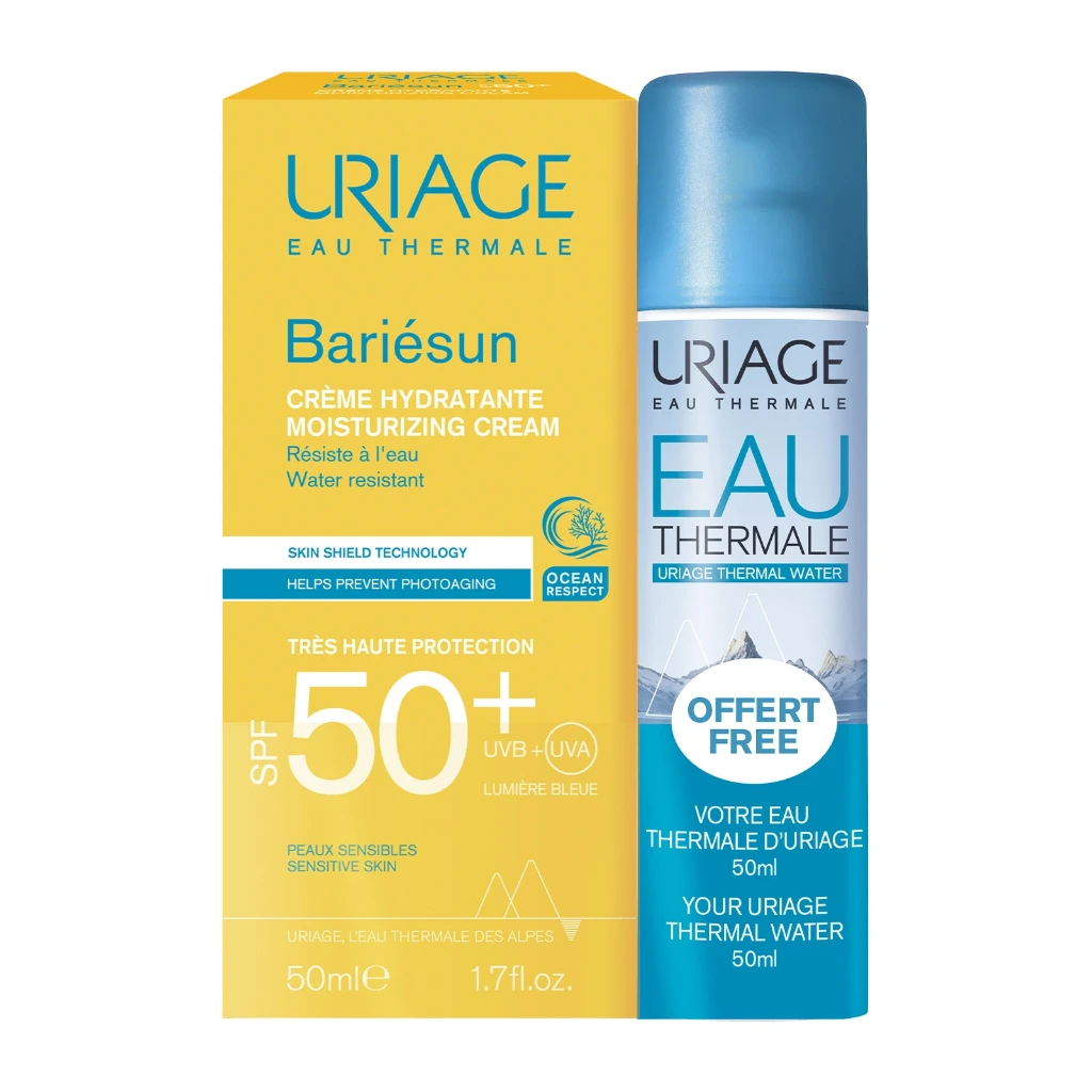 Uriage Promo Bariesun Moisturizing Cream SPF50+, 50ml + Thermal Water Spray, 50ml Falas