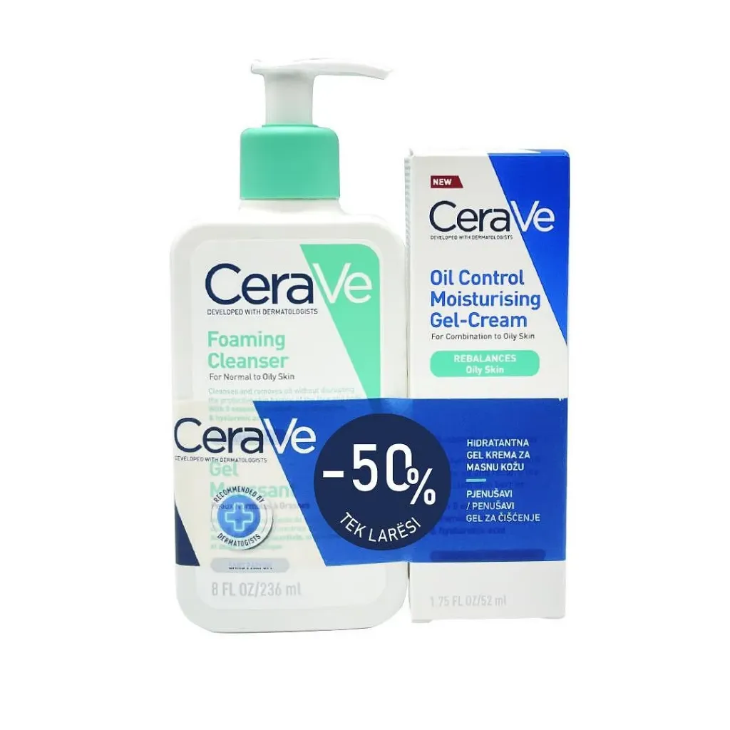 CERAVE SET Foaming cleanser + oil control moisturising gel cream 236ml+52ml