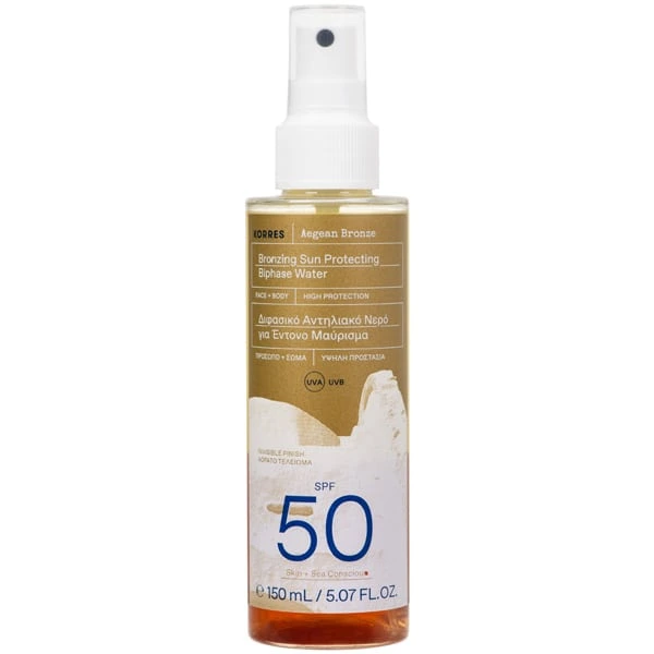Korres Aegean Bronze Sun Protecting Biphase Water SPF50, 150ml