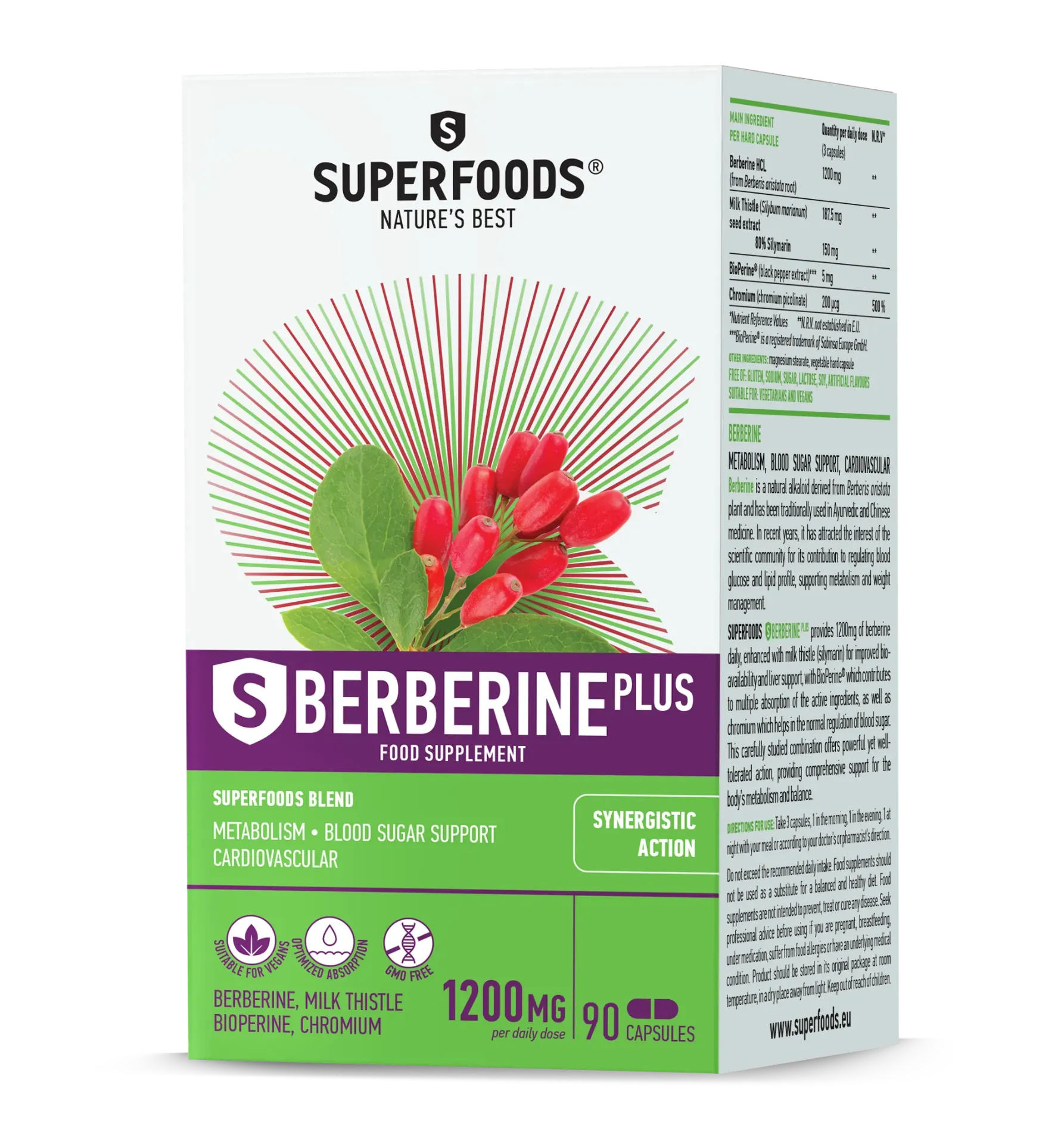 BERBERIN PLUS SUPERFOODS X 90 KAPS
