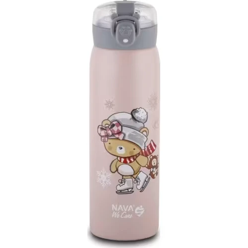 NAVA Stainless steel insulated water bottle "We Care" pink 500ml