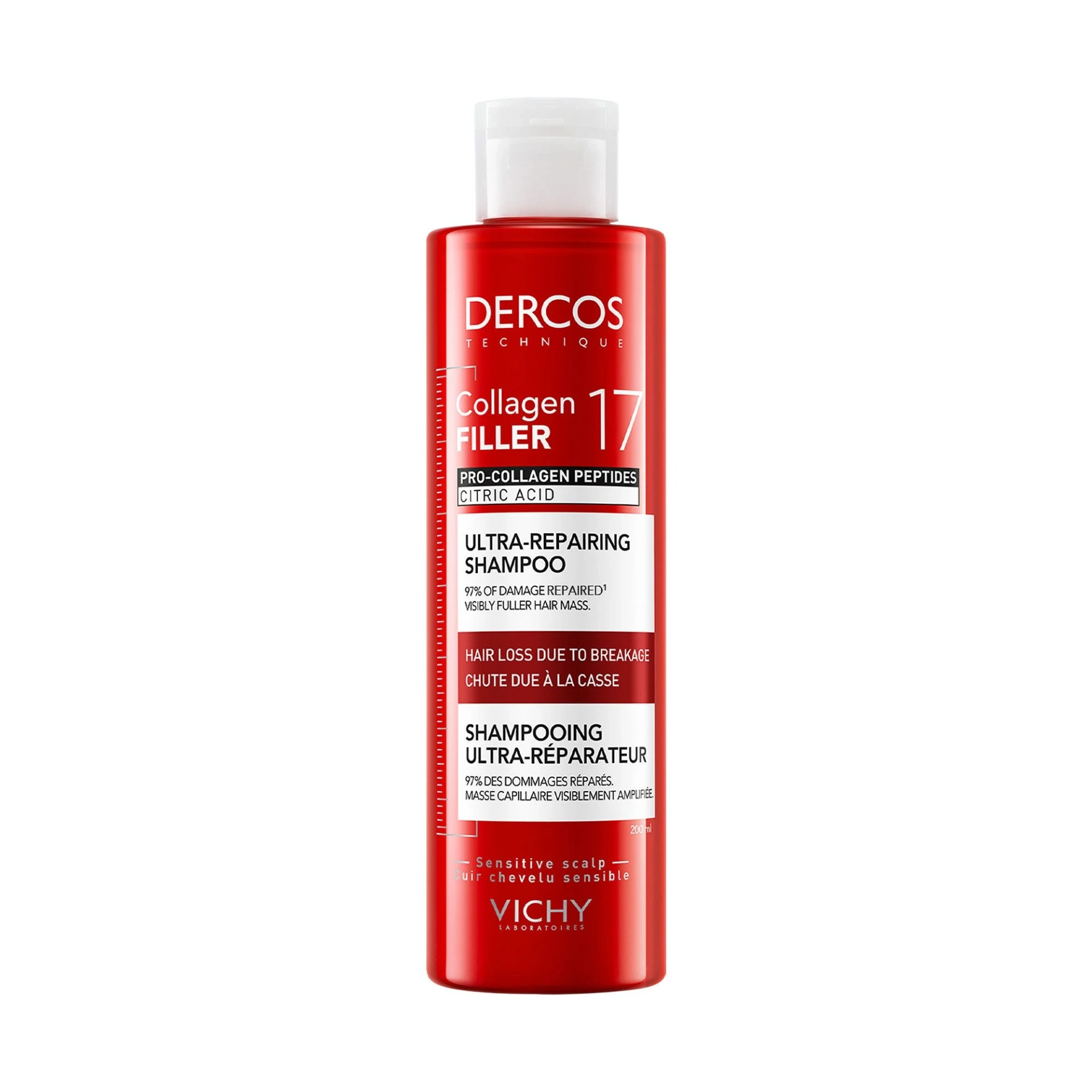Vichy Dercos Collagen Filler 17 Ultra-Repairing Shampoo, 200ml