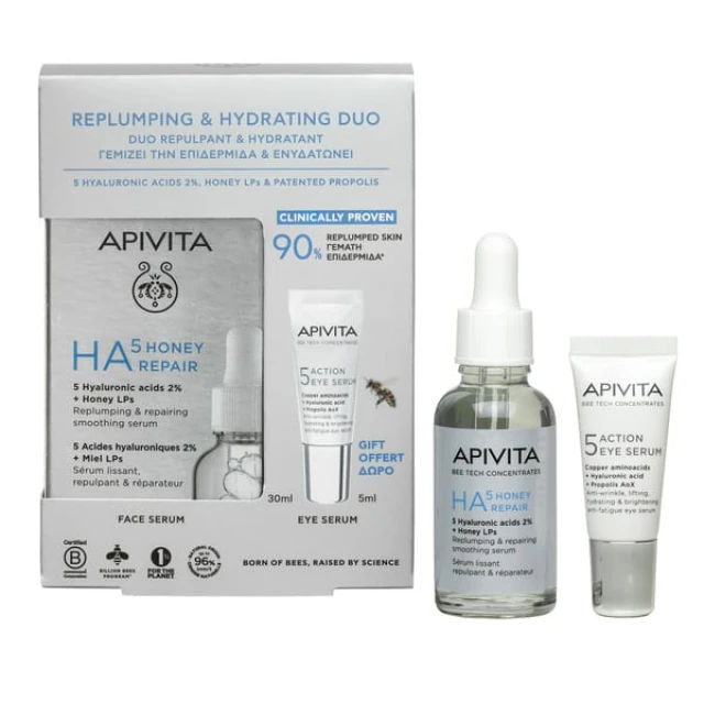 APIVITA DUO SET, HA SERUM + EYE CREAM