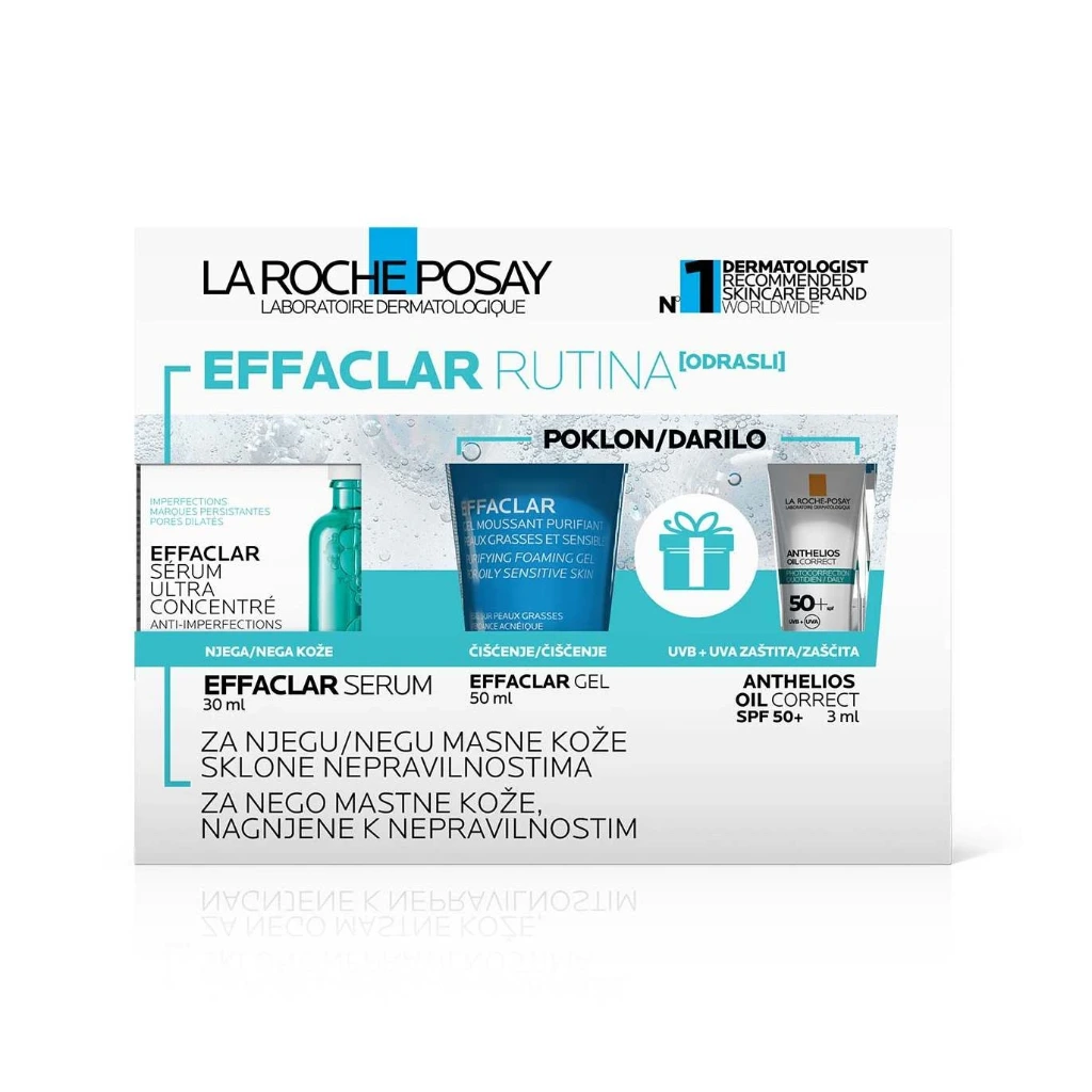 La Roche Posay Effaclar Rutina serum 30 ml + gel 50 ml + Anthelios Oil Correct SPF50+ 3 ml
