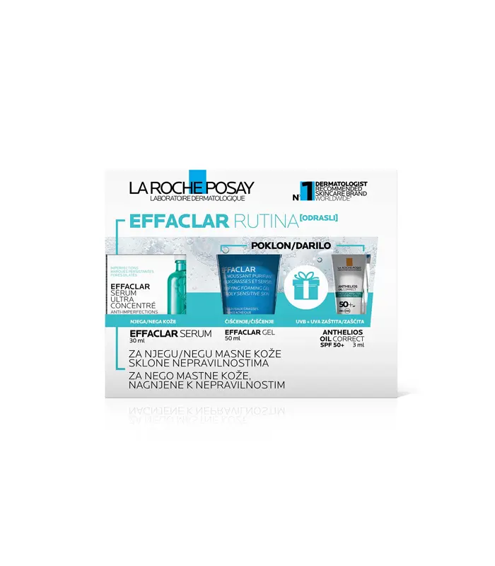 La Roche Posay Effaclar Rutina serum 30 ml + gel 50 ml + Anthelios Oil Correct SPF50+ 3 ml