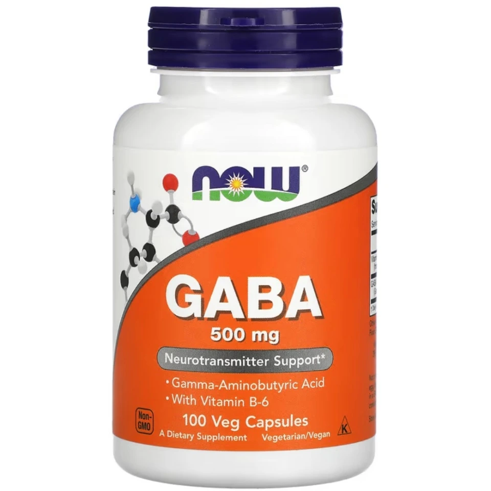 NOW Foods GABA with Vitamin B6 100 Vcaps