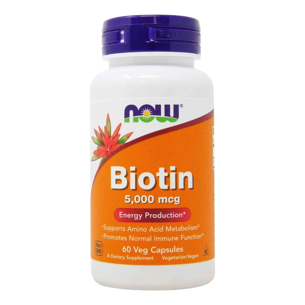 Now Foods Biotin, 5000 Mcg, 60 Veg Caps
