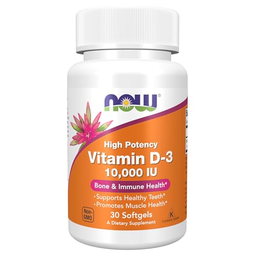 NOW Foods, Vitamin D-3, High Potency, 10,000 IU, 30 Softgels