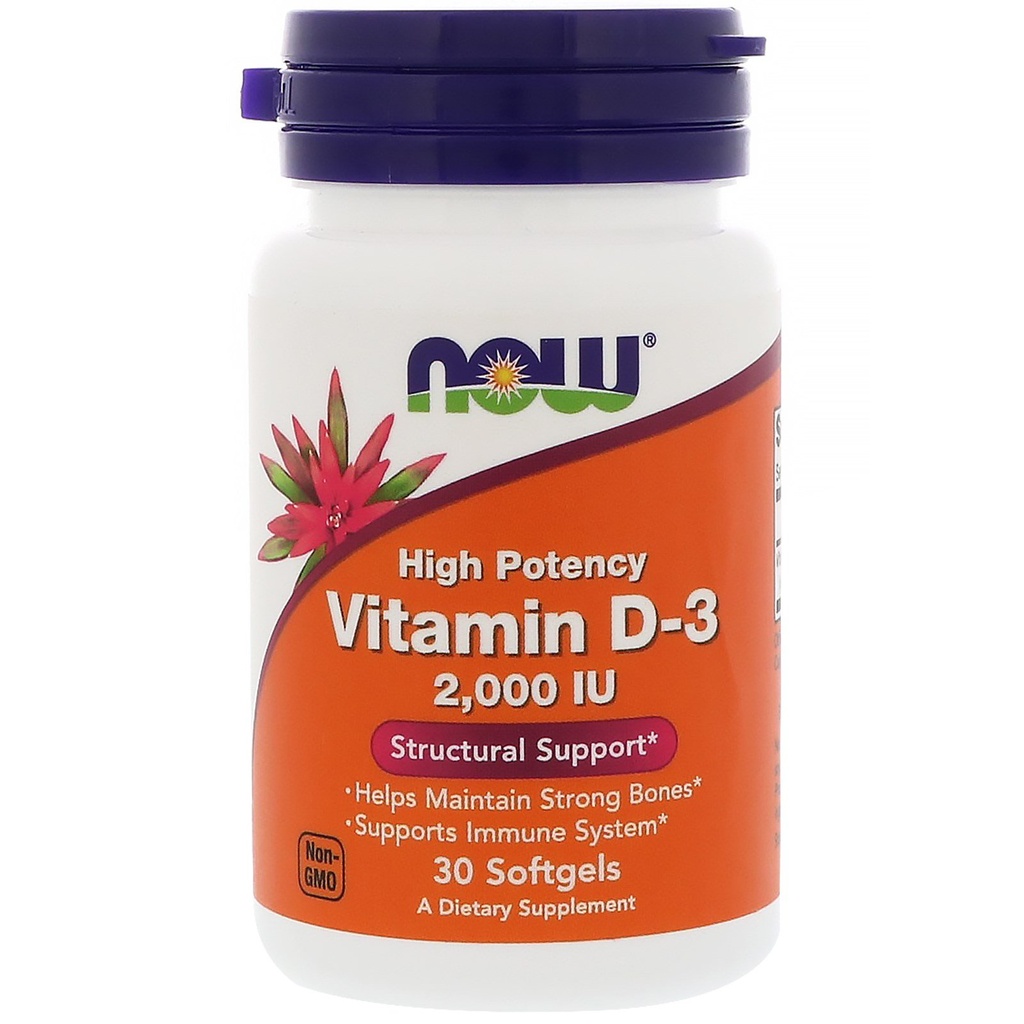 NOW Foods Vitamin D-3, 2000 IU - 30 Softgels