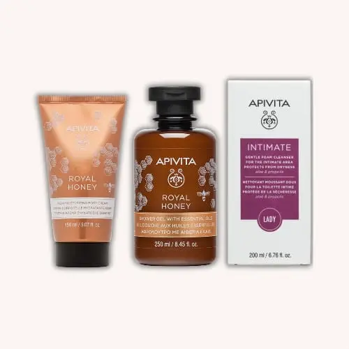 APIVITA KIT PER TRUPIN( XHEL LARES, KREM TRUPI, LARES INTIM)