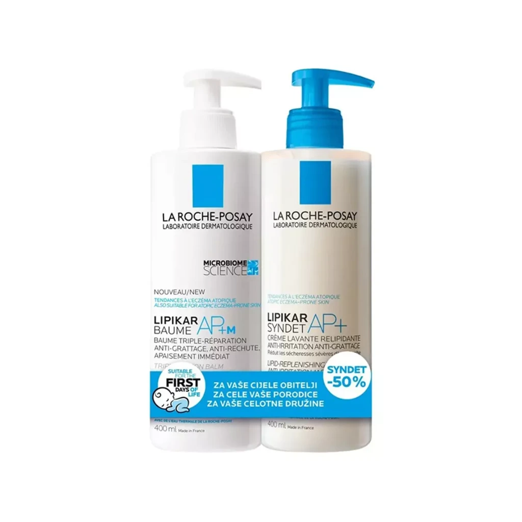 La Roche Posay Lipikar Baume AP+M 400 ml + Lipikar Syndet AP+ 400 ml